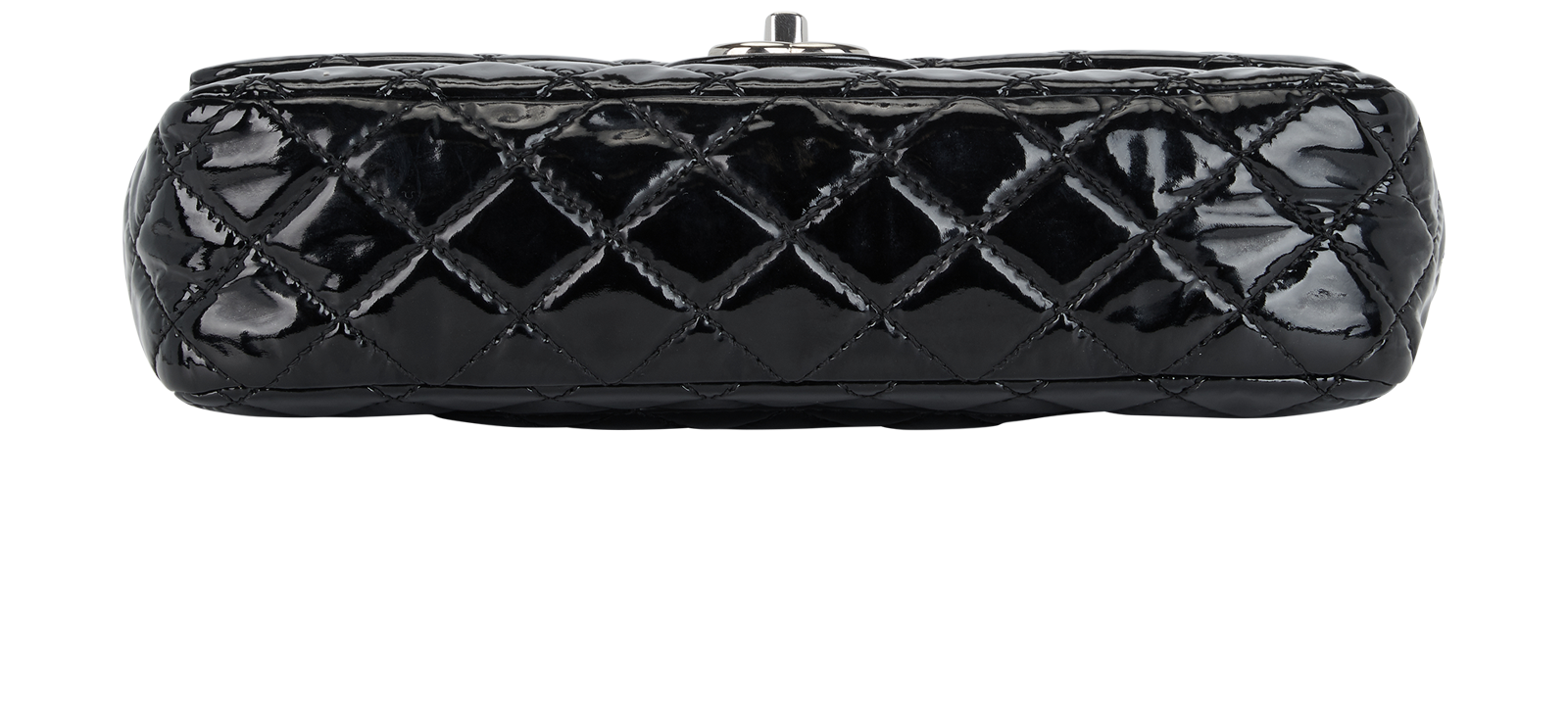 Medium Classic Double Flap, &pound;1,800, Handbags, Black, Patent Leather, Top view